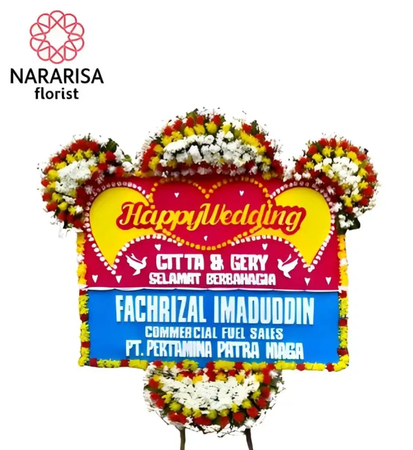Karangan Bunga Papan Pernikahan PP - 07